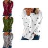 Women Casual Tunic Crew Neck Long Sleeve Star Print Tee Top Blouse For Daily Comfort And Style
