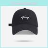 Head Simple Big Baseball Cap With Solid Color And Letter Embroidery Design