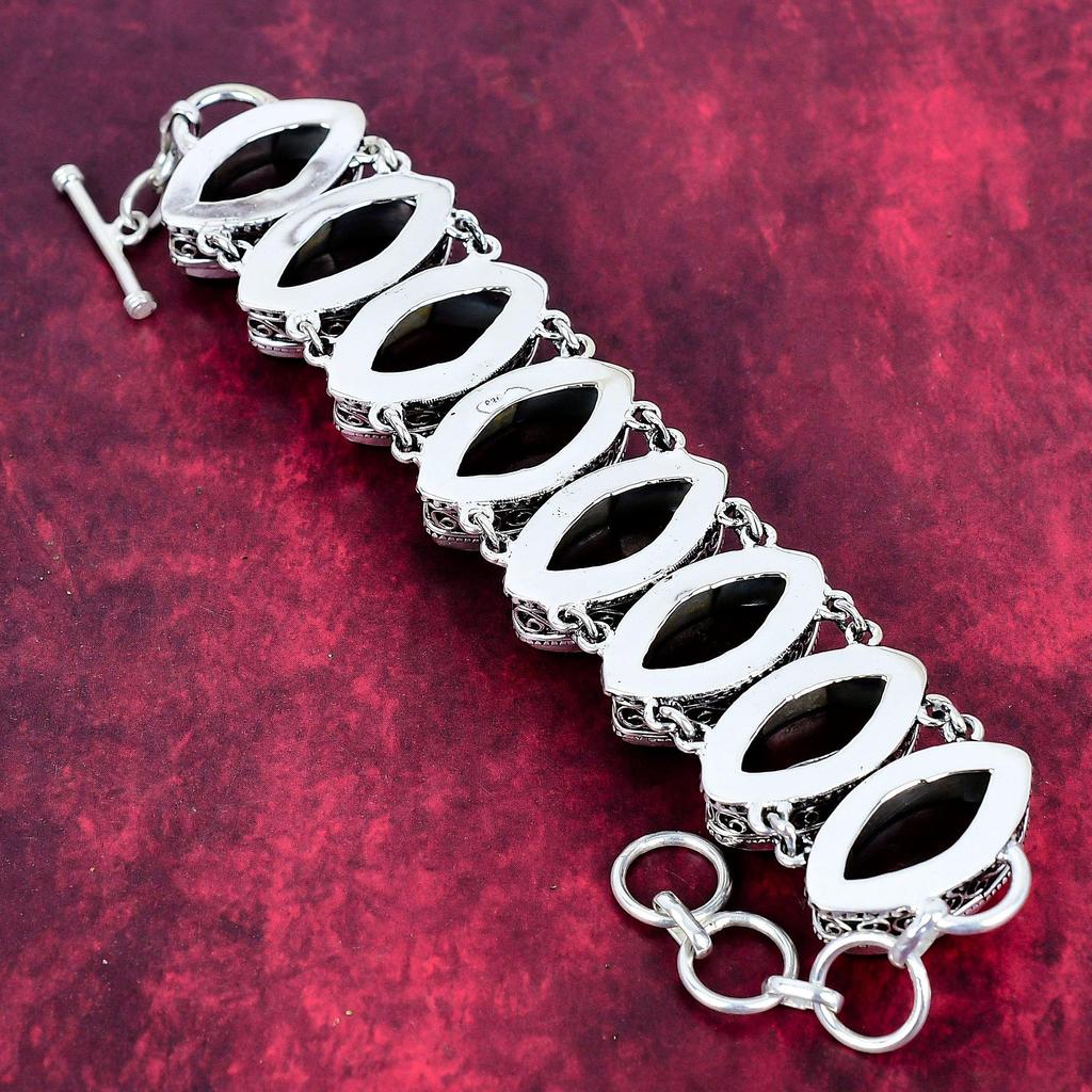 Red Flash Labradorite Bracelet, 925 Sterling Silver Gemstone Jewelry, Handmade Bracelet Amazing Jewelry, Gift For Her