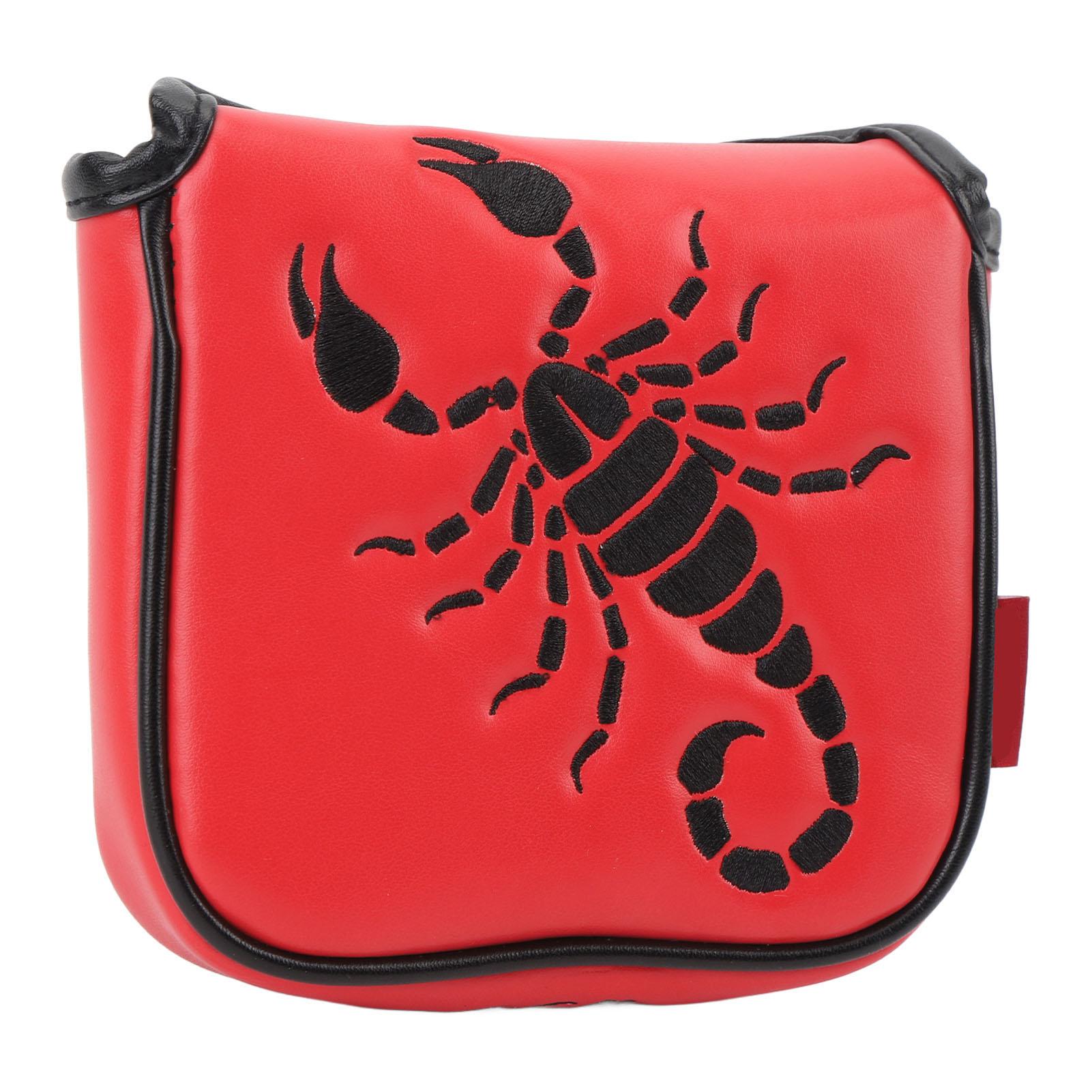 

Putter Head Protective Cover Embroidery Pattern Square PU Water Proof Single Ear Club Storage Bag