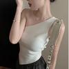 American Spice Girl Slanted Shoulder Outer Wear Suspender Small Vest Women's Summer Niche Sexy Base Irregular Age-reducing Slim Top