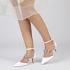 2025 Stil Strass Knöchelriemen Mittelhochspitze Hochzeit & Party Schuhe 6869-13