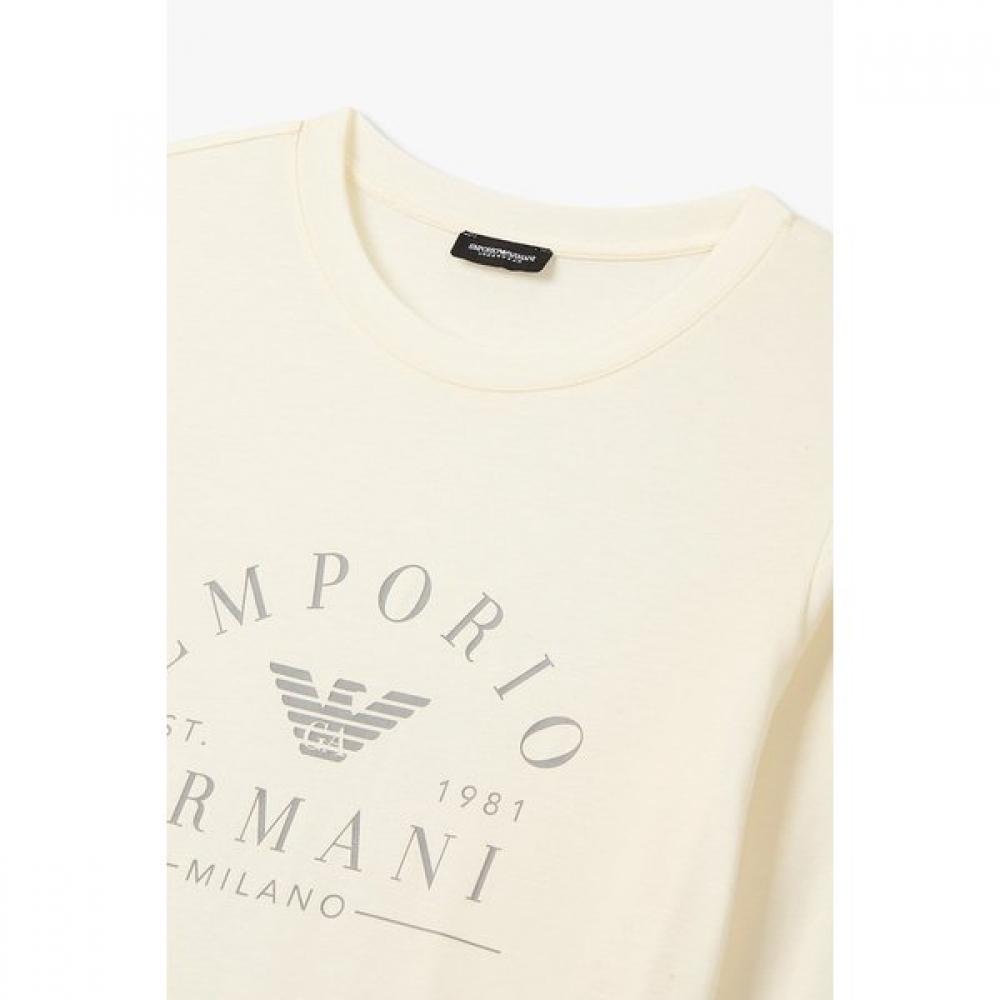 Emporio Armani Camiseta Feminina Manga Longa Gola Redonda para Relaxar 0825336509