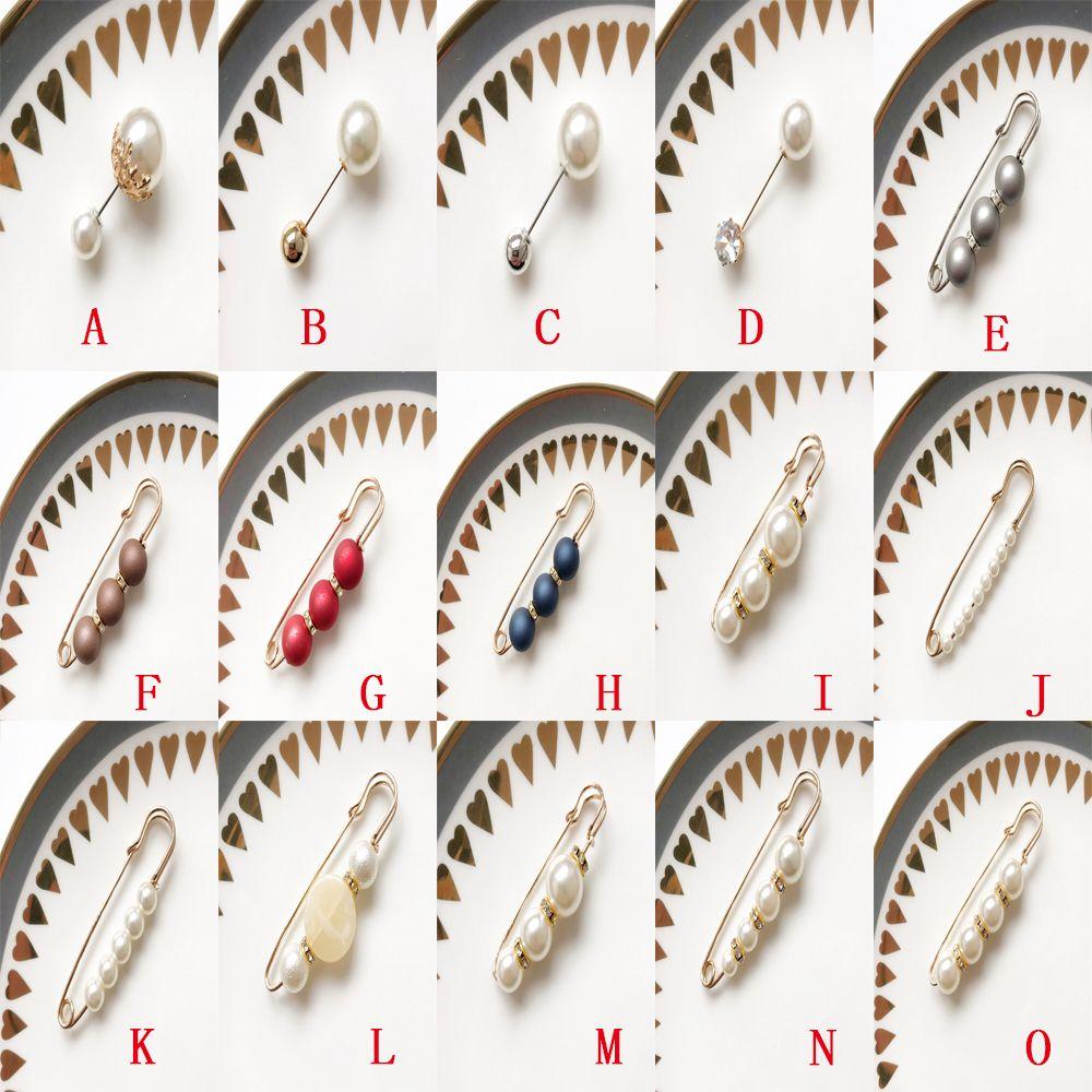 Trendy Lapel Pin Scarf Pearl Beaded Coat Shawl Pin Brooch Pins Brooches Fashion Accessories Jewelry