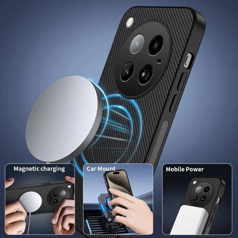 Magnetic Silicone Case For Infinix Zero 30 40 4G 5G Wireless Charging Carbon Fiber PU Leather Anti-Drop Soft Cover Phone Cases