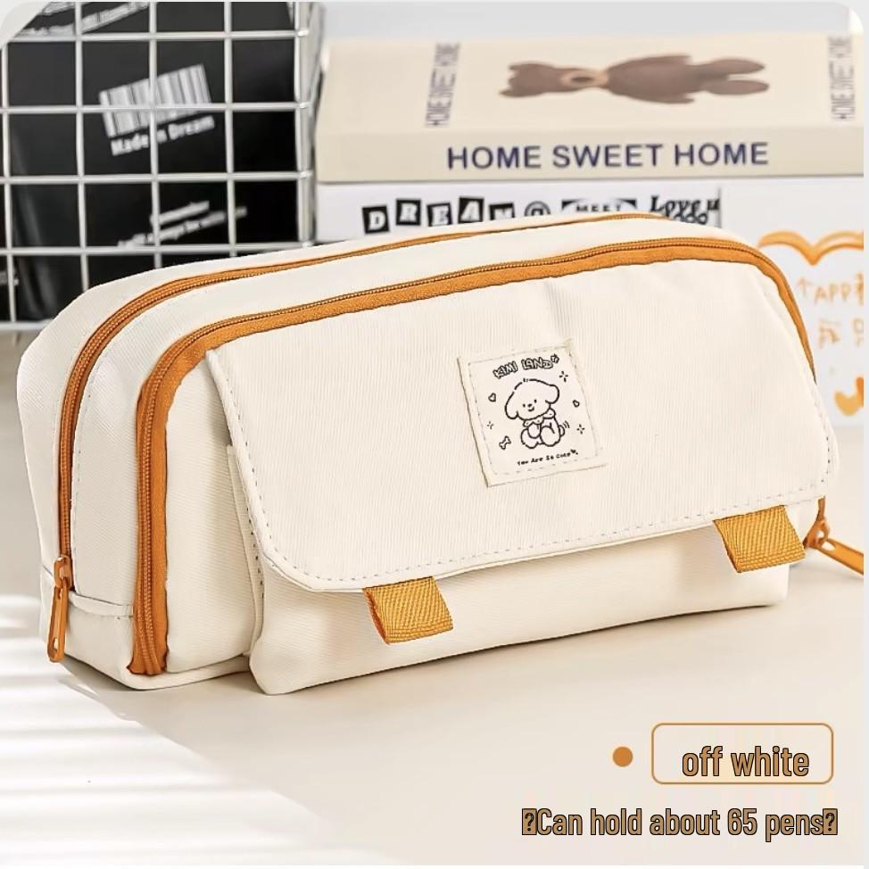 Large-Capacity Dirt-Resistant Pencil Case for Primary and Junior High School Girls - Stylish and Simple Design