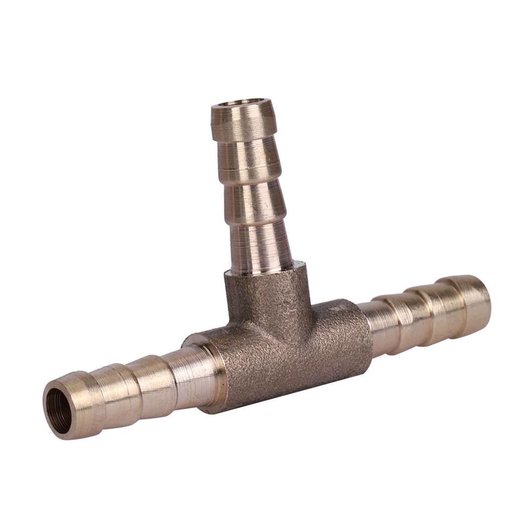 Brass T Piece 3 Way Fuel Hose Joiner Connector 6mm For Compressed   Oil Gas Pipe