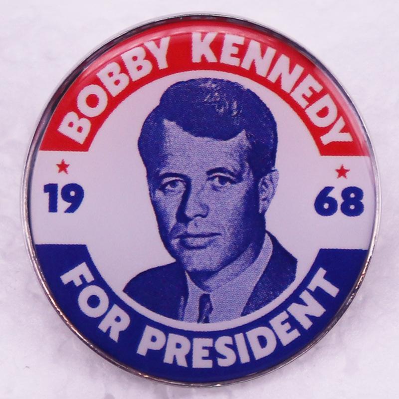Bobby Kennedy Retro Poster Brooch Badge
