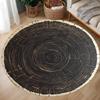 Natural Woodland Charm Round Rug - Tree Ring Pattern, Wood Log Floor Mat, Trunk-Inspired Carpet with Wood Crack Design