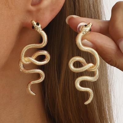 Women Fashion Vintage Spirit Snake Personalized Earrings Luxury Temperament High Grade Alloy Elegant Ear Jewelry