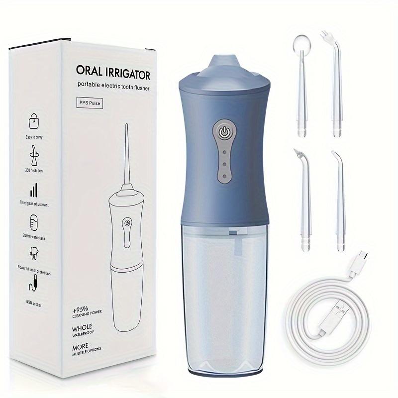 Nigf USB Rechargeable Water Flosser Portable Dental Irrigator 120Psi Waterproof Teeth Cleaner with Large Water Tank