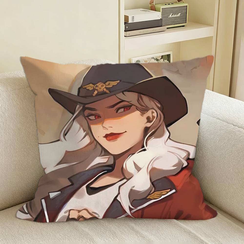 NEW OOverwatchS Game Square Sofa Pillow Cover Solid Color Living Room Home Decor Cushion Case