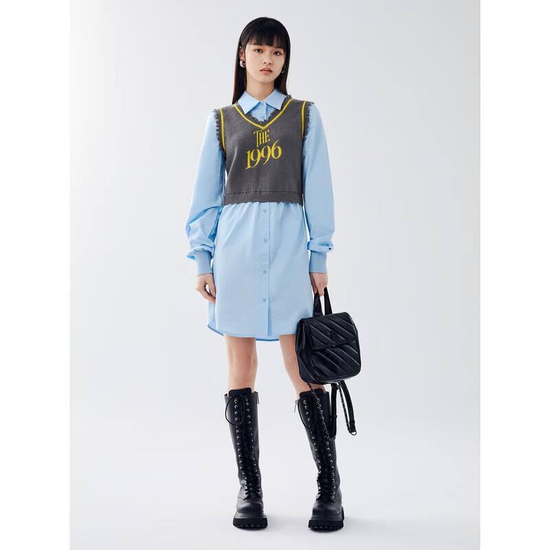 

Женское платье-рубашка PEACEBIRD в стиле пэчворк, комплект из двух предметов S