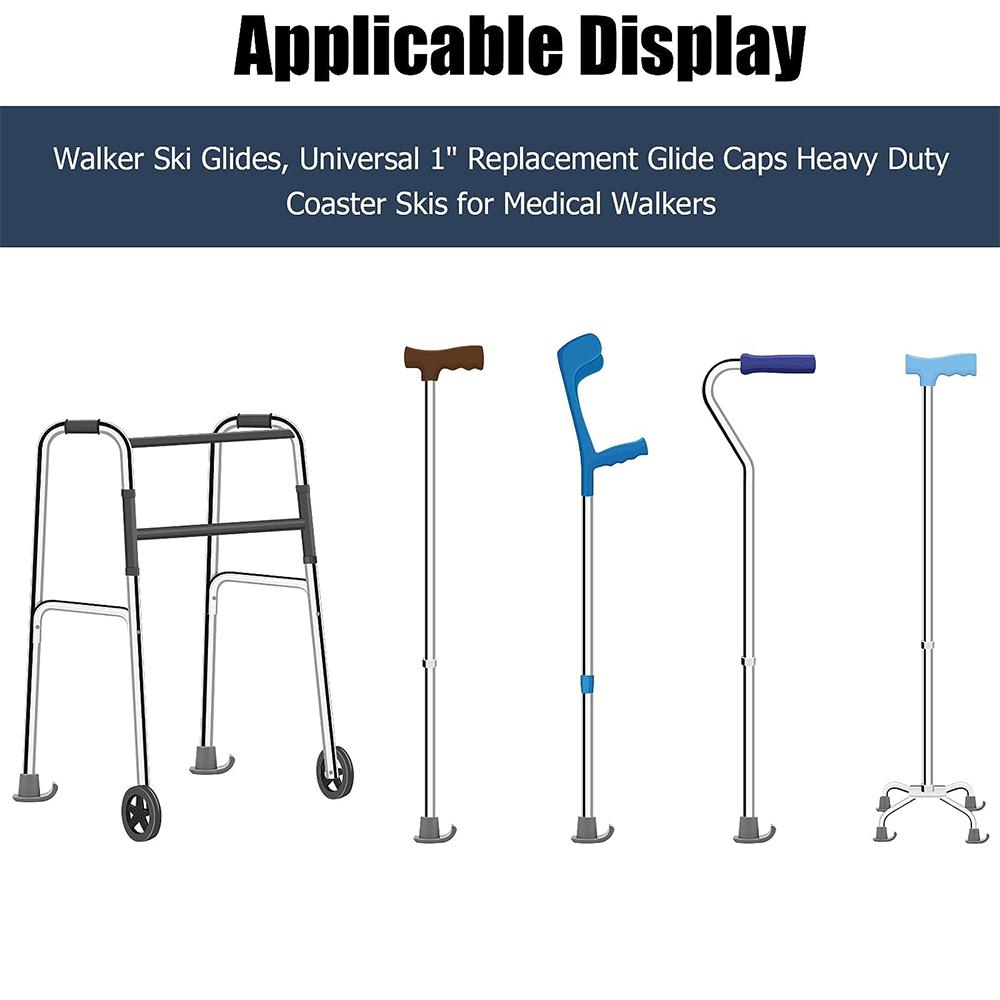 Walker Glide Skis Replacement Glide Caps Heavy Duty Walker Assist Accessories