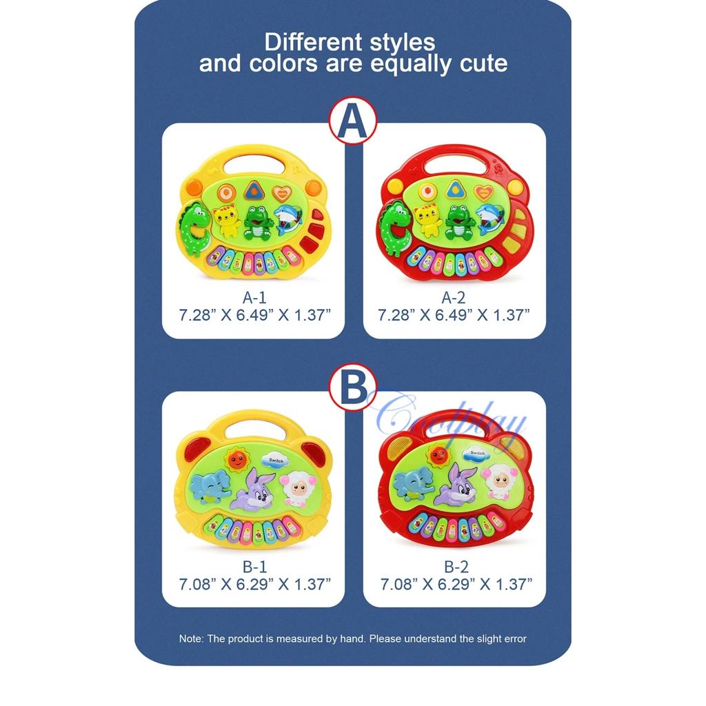 Kids Cartoon Piano Keyboard Game with Animal Sounds Flashing Light Music Baby Instrument Music Toys Educational Toys Kids Gifts