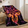 Symmetrical Fiery Pattern with Vibrant Orange and Purple Flame-like Shapes. for All Seasons Blanket Lunch Break Throw Gift