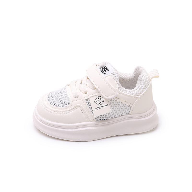 Children's Sports Shoes 2025 Spring and Summer New Boys Breathable Single Net Shoes Girls Board Shoes Children's Baby White Shoes