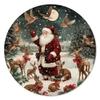 Tin Art Painting Metal Wall Decor 20x20cm Handmade Craft Home Decorative Plate