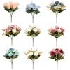 Realistic Rose Peony Artificial Flower Bouquet For Home Wedding Hotel Decoration Silk Material
