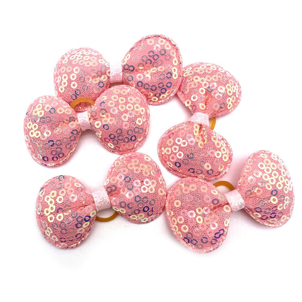 50/100pcs Small Dog Hair Bows Pet Dog Hair Accessories Bows Cat Bows with Rubber Bands for Small Dogs Yorkshire Hair Decorate