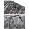 Summer New Business Ice Silk Pants Straight Elastic Waist Black Gray Trousers Breathable Simple Quick Drying Casual Suit Pants