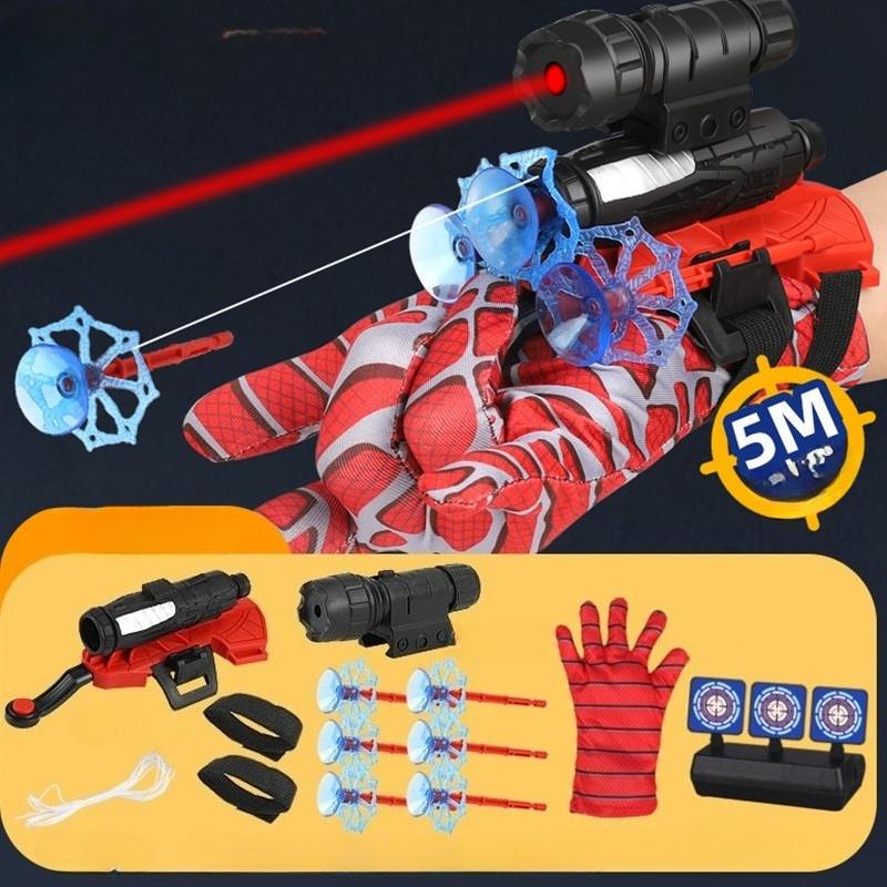 Spider Gloves Man Web Shooter for Kids, Launcher Spider Kids Plastic Cosplay Glove Hero Movie Launcher Wrist Toy Set Funny Decorate Children Funny