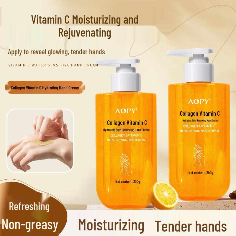 AOPY Collagen VC Hand Cream - Hydrating, Moisturizing, Nourishing for Soft, Tender Skin, Large Capacity.