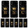 Crown Letter A To Z Phone Case For Samsung Galaxy A13 A33 A73 A53 A23 A51 A71 A21S A12 A31 A41 A05s A03S A15 A25 A32 5G Cover