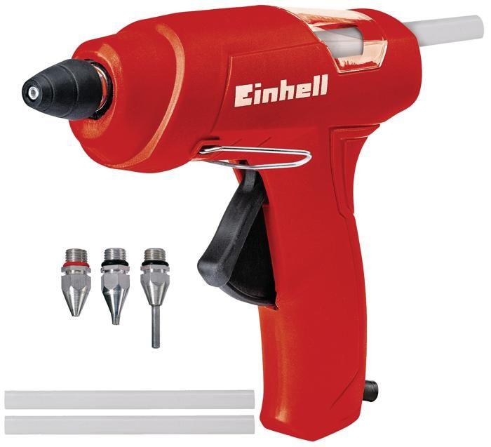 Einhell pistolet à colle tc-gg 30 (30 w, puissance de chauffe : 200 w) livré avec buses et 3 bâtonnets de colle