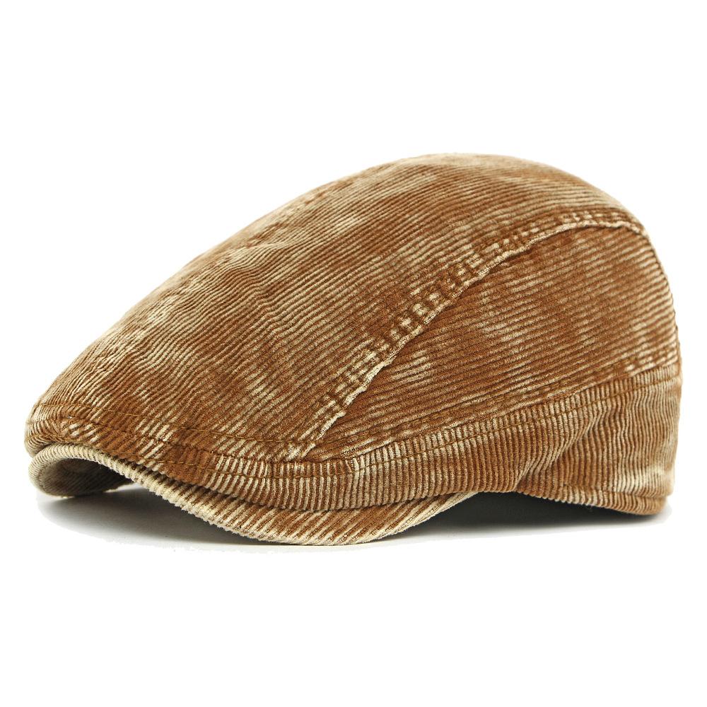 Autumn Winter Corduroy Cap Men Beret British Cap Forward Cap