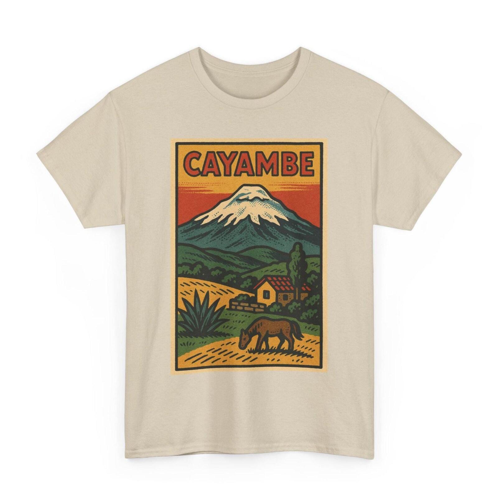Cayambe Volcano T-Shirt: Retro Comic Style Ecuador Andes Tee 2XL