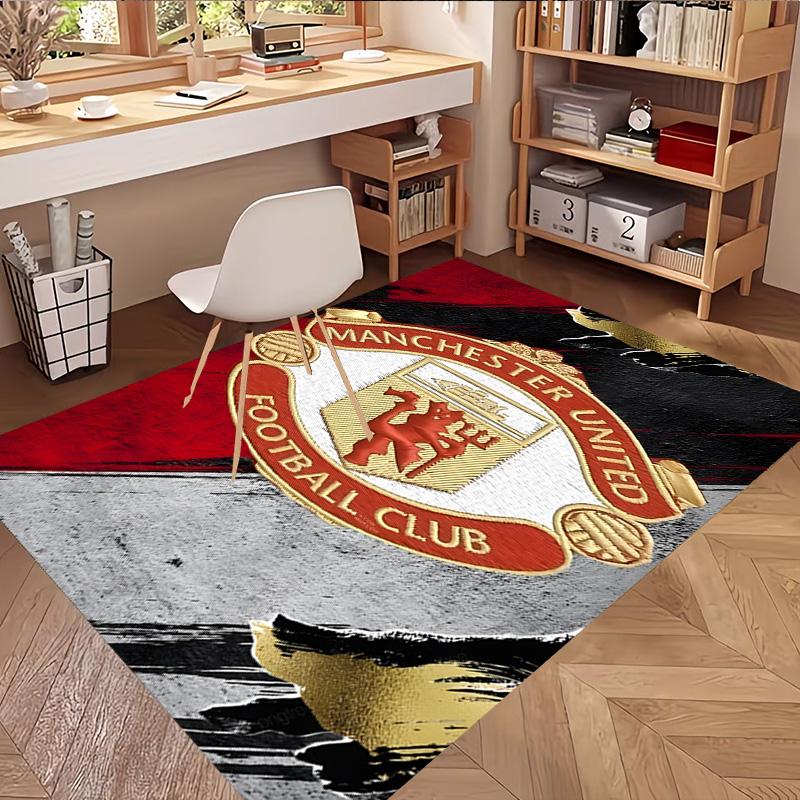 Manchester United F.C Print Rug, Washable Floor Carpet, For Entryway Dorm Laundry Room Office Study, Home Decor Birthday Christmas Gift