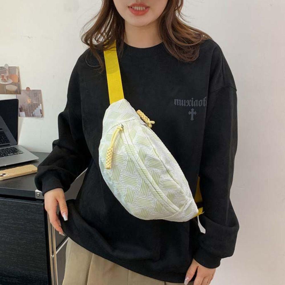 Crossbody Bag Strip  Chest Bag Half Moon Bag Running Waist Bag Simple Banana Bag  Women