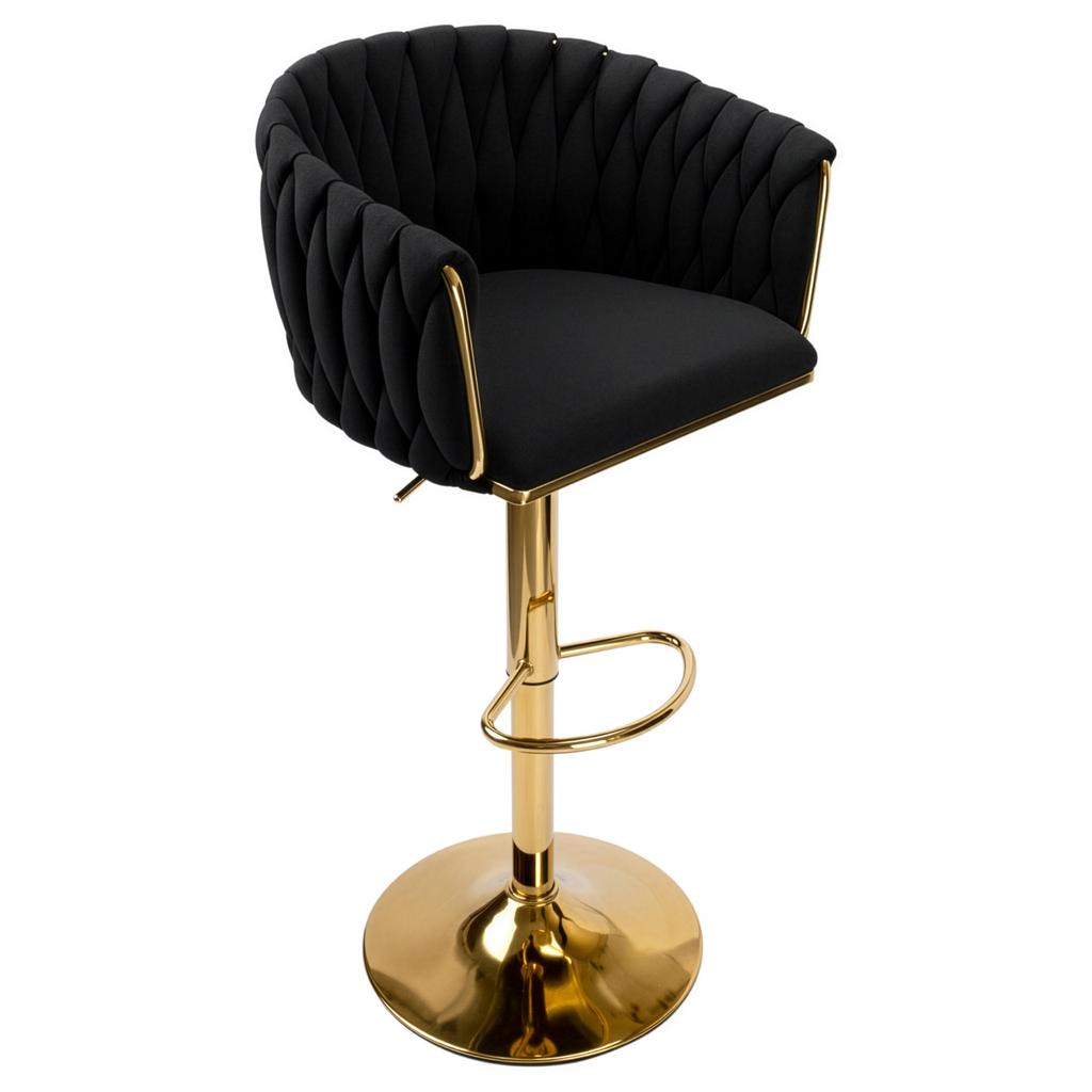 Cofton Gold Black Velvet Bar Stool