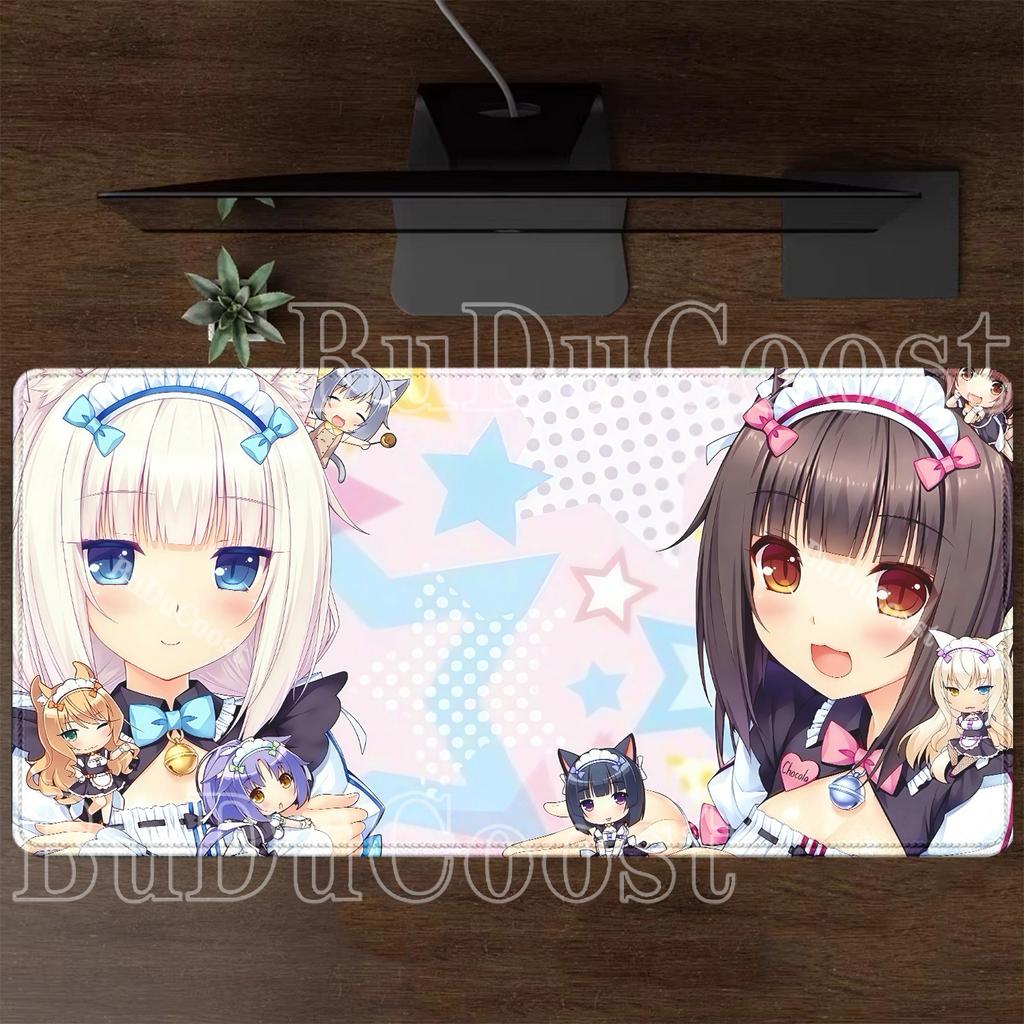 Nekopara Gaming Mousepad Speed HD Printing Anime Girl Desk Mat PC Office Accessories Keyboard Esports Nonslip Base XXL Mouse Pad