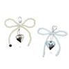Chic Imitation Pearl Keychain Handmade Bow Shaped Keyring Heart Pendant Keyrings