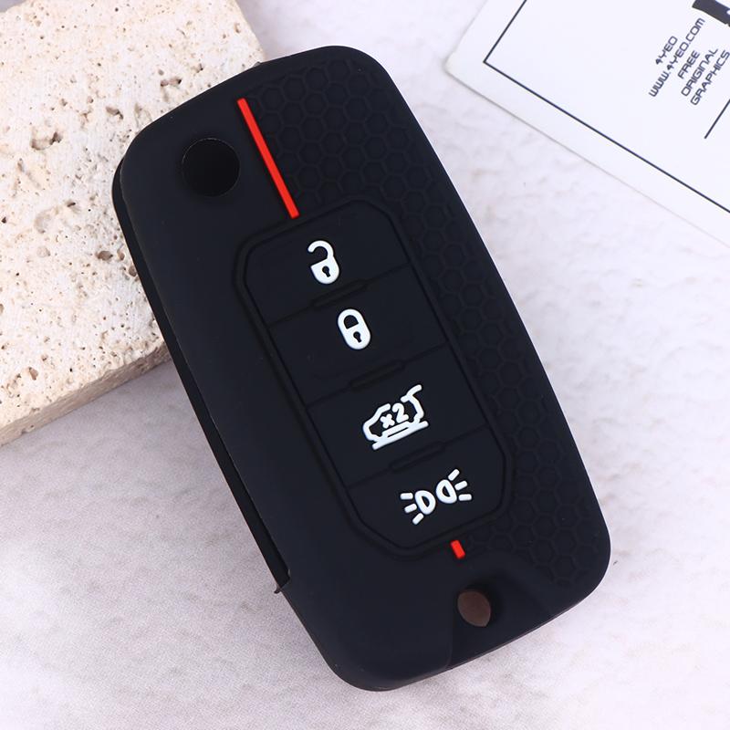 Silikon Schlüsselanhänger Autoschlüsselhülle Schlüssel Schale Abdeckung Für Jeep Cherokee Compass S Renegade Grand Commander Forjcuv Charger