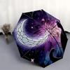 1pc Stained Glass Cat Moon Outdoor Umbrella - Automatic Opening/Closing, Portable Tri-Fold Design, 8-Rib Iron Frame, Festival Gift for Fans, Travelers