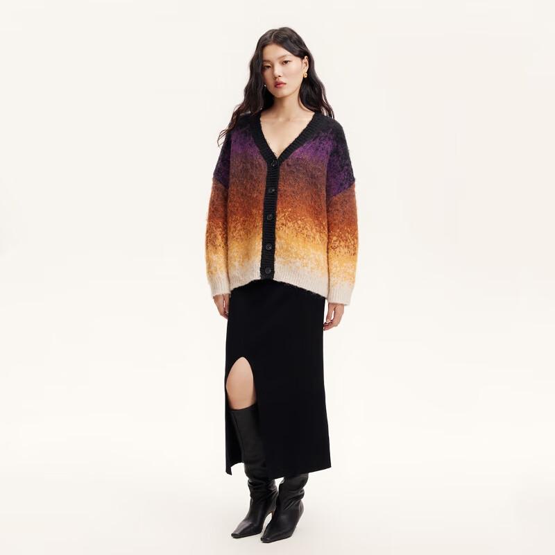 

VEROMODA Gradient V-Neck Fuzzy Knit Cardigan S
