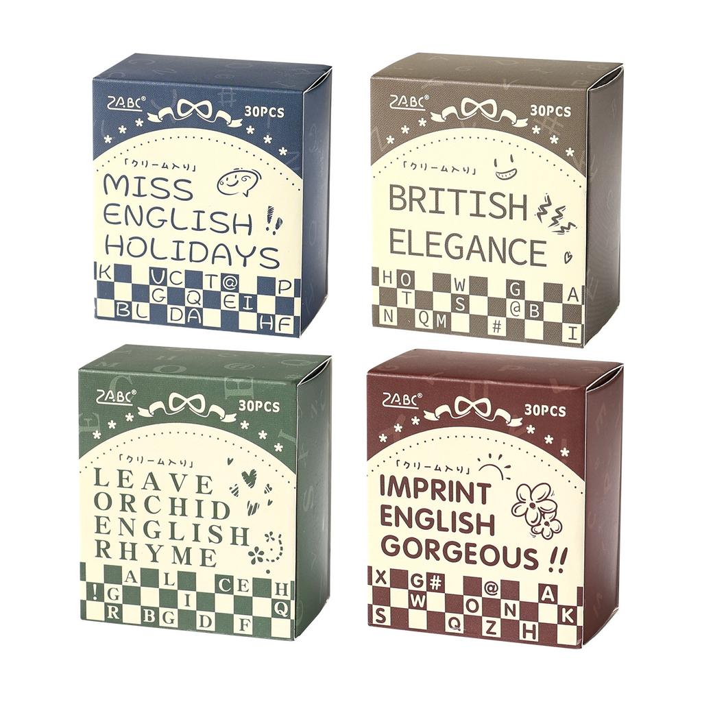 30 Peças Mini Carimbos de Madeira do Alfabeto Inglês Vintage, Selos DIY de Letras Maiúsculas, Suprimentos Artesanais para Journaling