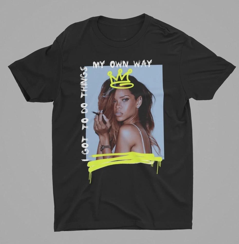 НОВИНКА ХИТ Рианна Черная Хлопковая Все размеры S-345XL Футболка Подарок Друзьям 1HRA24 Унисекс Футболка L