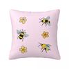 Bee And Flowers Seamless Pattern Square Pillowcase Cushion Cover Pillow Case Throw Pillow Cover for Home Bedroom Car