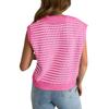 Women's Summer New V-neck Knit Casual Stripe Lapel Sweater Top