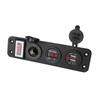 Car Usb Socket Panel With Dual Usb Charger Voltmeter And Power Outlet Waterproof For Vehicle Marine Rv Digital Devices