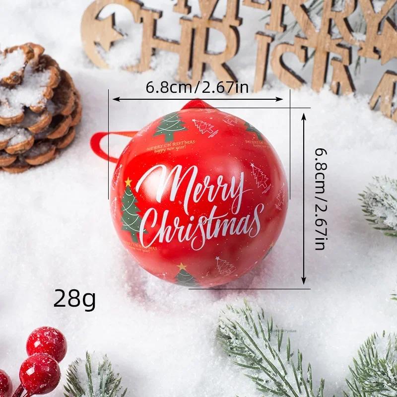 Weihnachten Runde Geschenkboxen Kugelform Blechdose Weihnachtsbaum Hängeornament Weihnachts-Süßigkeiten Glas Dosen Neujahr Navidad Dekorationen