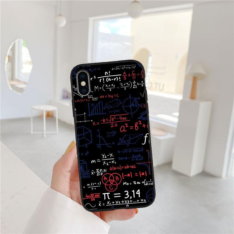 CJ27 Chemical Maths Equation Formula Soft Shell Phone Case for iPhone 16 15 14 13 12 Pro Max Plus Mini
