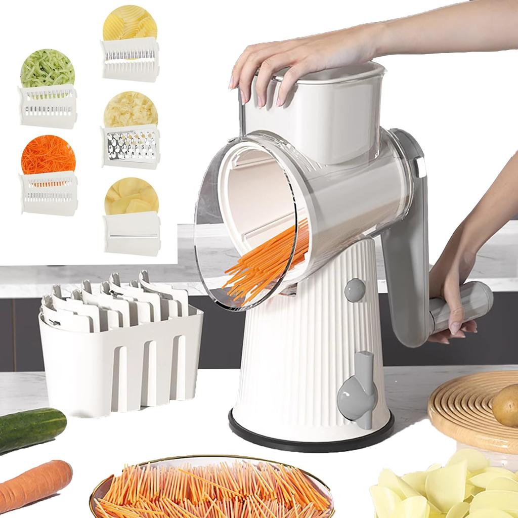 Shredded Clever Vegetable Shredded Cabbage Shredded Slicer 5 Functions In Vegetable Thickness Safe and Easy To Easy To Hand Guard White Slicer,