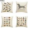 Creative Cute Dog Pillowcase Decorative Animal Cushion Cover Cartoon Dachshund Throw Pillow Cover 45cmx45cm For Car Sofa Home
