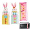 3pcs Easter Bunny Refrigerator Door Handle Set Easter Bunny Fridge Handle Covers For Microwave Stove Dishwasher Freezer