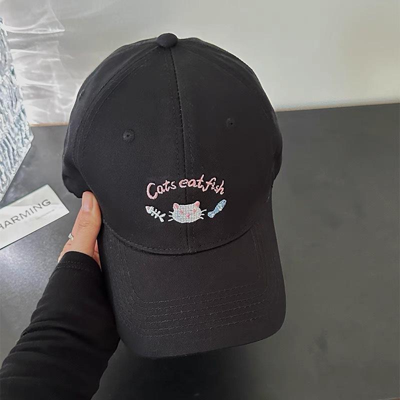 

Dopamine wind kitten baseball cap women s wide brim showing face small versatile cap big head circumference milk yellow hat adjustable